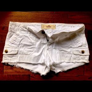2/$20 Hollister white denim shorts - Size 1, w25